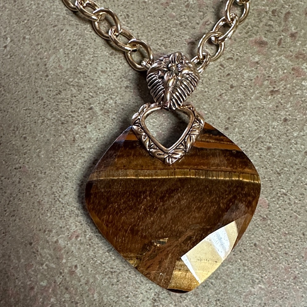 Studio Barse Tiger’s Eye Pendant On 32” Long Necklace